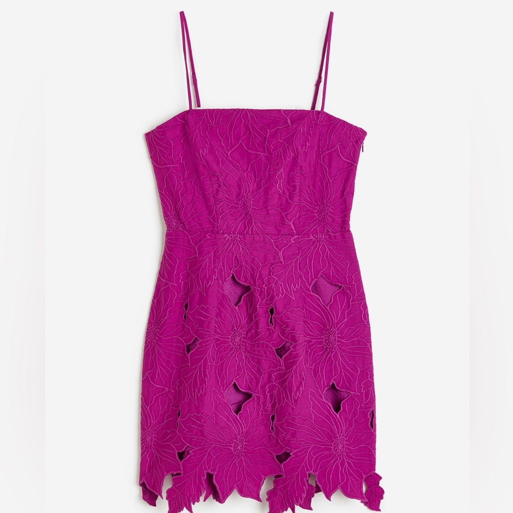 H&M Strapless Fuchsia Floral Dress